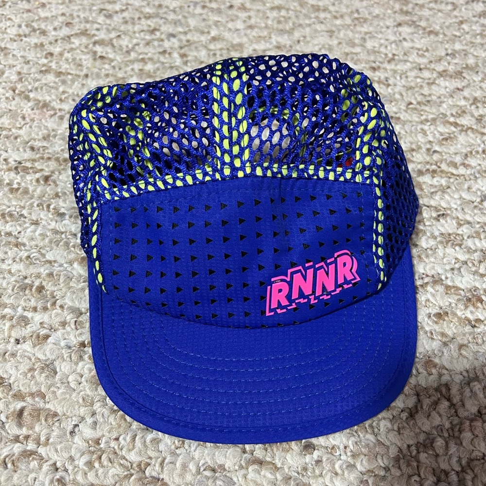 RNNR Blue & Neon Green Mesh Running Cap
